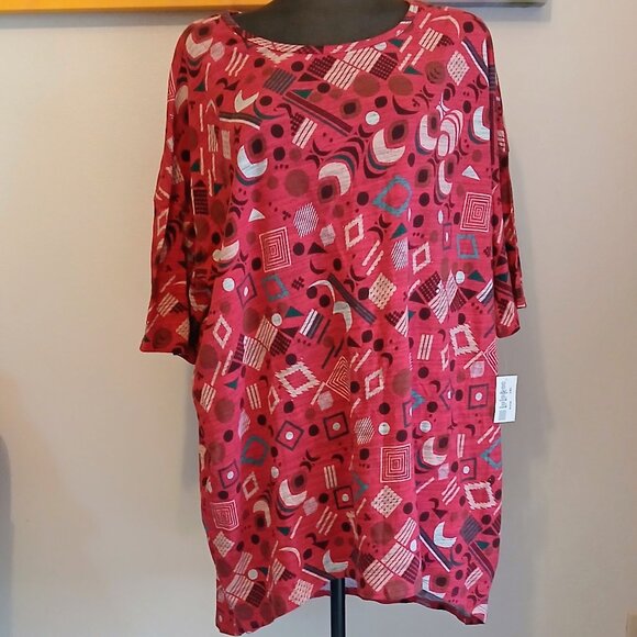 NWT LuLaRoe Irma Oversized Women's Long Tunic 2XL Pink - Picture 1 of 3